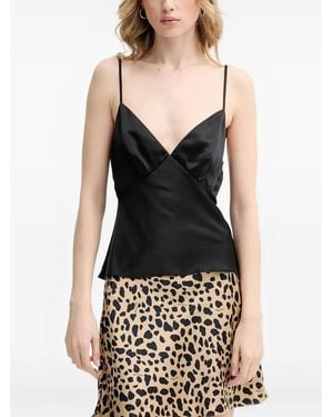 From Future V-Neck Strap Top - Black