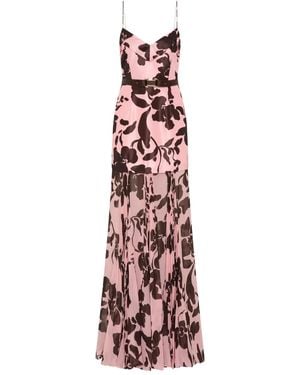 Rebecca Vallance Connie Pleated-Floral Maxi Dress - White