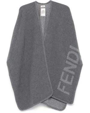 Fendi ロゴ ケープ - グレー