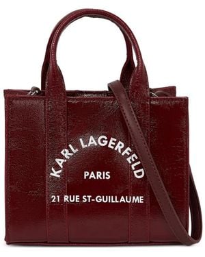 Karl Lagerfeld Borsa Tote Rue St-Guillaume Mini - Rosso