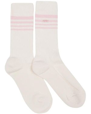 Autry Striped Ribbed-Knit Socks - White