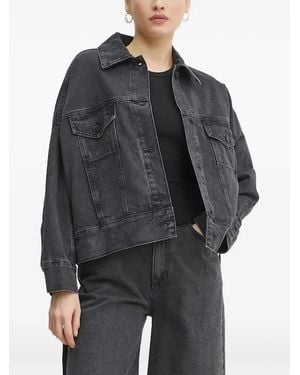 Liviana Conti Belted Denim Jacket - Grey