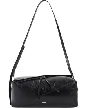 Jil Sander Schultertasche mit diagonalem Reißverschluss - Schwarz