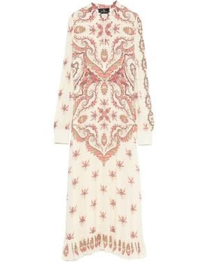 Etro Paisley-Print Midi Dress - White
