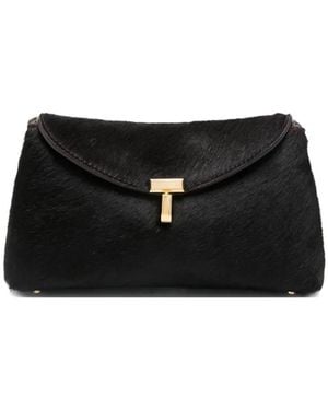 TOTEME Kleine Clutch Met T-Slot En Ponyhaar - Zwart