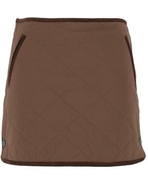ELEH Quilted Corduroy-Trim Mini Skirt - Brown