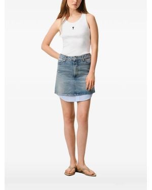 Ami Paris Cotton Ami De Coeur Tank Top - Blue