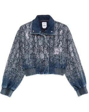 Liu Jo X Elodie Jeansjacke Mit Pailletten - Blau