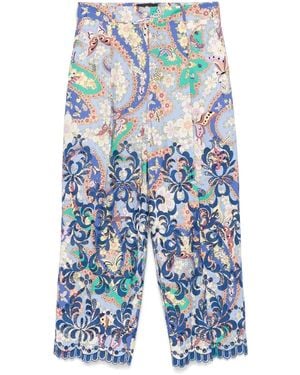 Etro フローラル パンツ - ブルー