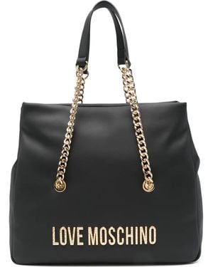 Love Moschino Leather Tote Bag - Black