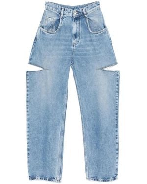 MM6 by Maison Margiela Cut-Out Denim Jeans - Blue