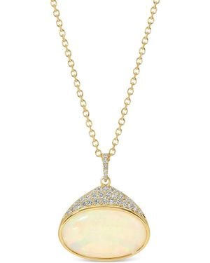 Anita Ko Oval Opal And Diamond Pendant - Metallic