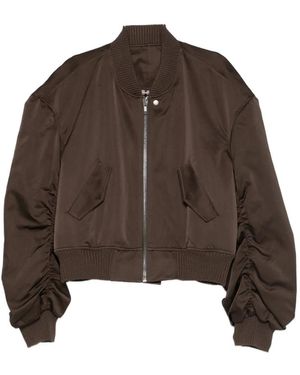 Rick Owens Ruched Flight Bomber Jacket - Brown