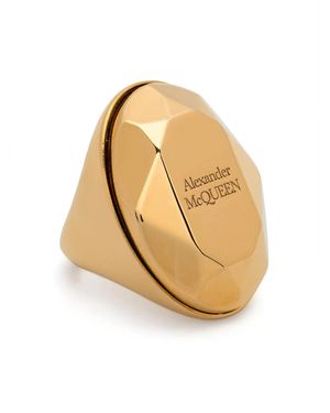 McQueen The Faceted Stone リング - オレンジ