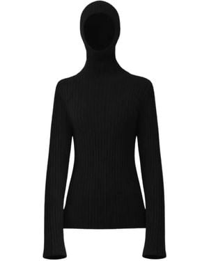 Frankie Shop Jersey De Canalé Con Capucha - Negro