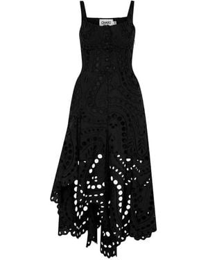 Charo Ruiz Ayla Broderie-Anglaise Asymmetric Dress - Black