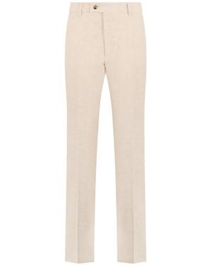 Philipp Plein Linen Trousers - White