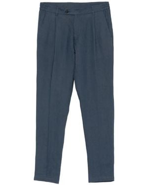 Eleventy Pleated Linen Pants - Blue