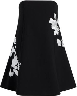 Cinq À Sept Robe-Bustier À Fleurs Brodées Irla - Black