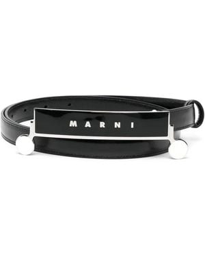 Marni Gürtel Mit Logo - Weiß