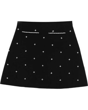 Sandro Mini Strassé-Embellishment Skirt - Black