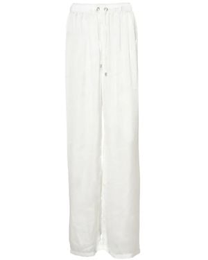 Paramidonna Pantalon De Plage À Détails De Perles - White