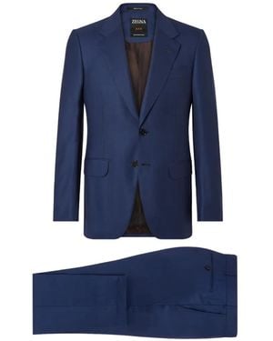 ZEGNA Centoventimila Checked Wool Suit - Blue