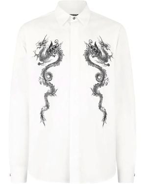 Roberto Cavalli Dragon-Print Shirt - White