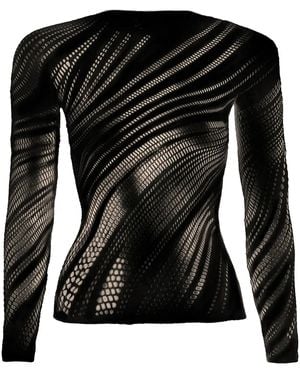 Wolford Geperforeerd T-Shirt - Zwart