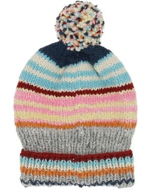 Chamula Beanie mit Streifen - Grau