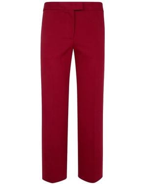 Liviana Conti Pressed-Crease Straight-Leg Trousers - Red