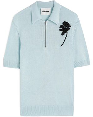 Jil Sander ニット ポロシャツ - ブルー