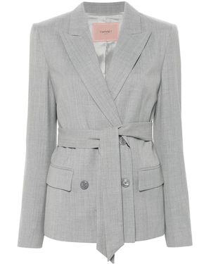 Twinset Belted Blazer - Grey
