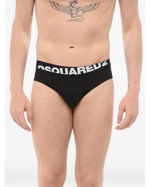 DSquared² Logo-Waistband Briefs - Black