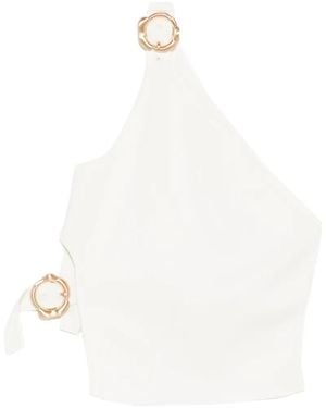 Cult Gaia Valeria One-Shoulder Ring-Detail Top - White
