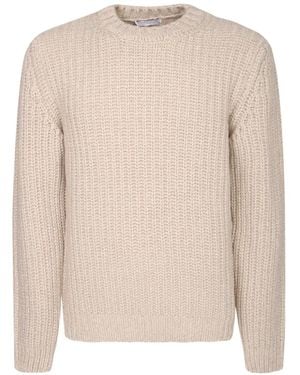 Daniele Fiesoli Ribbed-Knit Crew-Neck Sweater - Natural