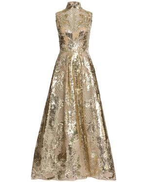 Elie Saab Sequin-Embellished Maxi Dress - Natural