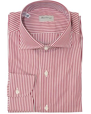 Sartorio Napoli Pinstripe Cotton Shirt - Pink