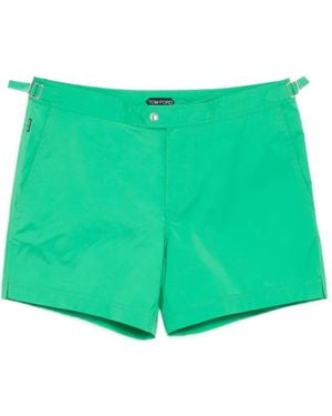 Tom Ford Bright Nylon Swimsuit With Side Straps - Green