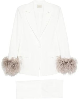 The Archivia Feather-Cuff Blazer - White