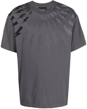 Neil Barrett Thunderbolt プリント Tシャツ - グレー