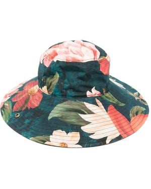 Barbour X Farm Rio Floral-Print Sun Hat - Green