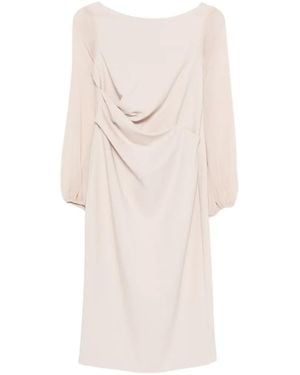 D.exterior Draped Long-Sleeve Mini Dress - White