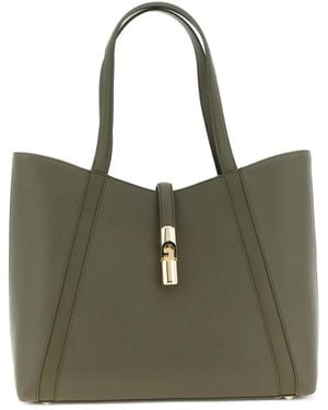 Furla Large Goccia L Leather Tote Bag - Green
