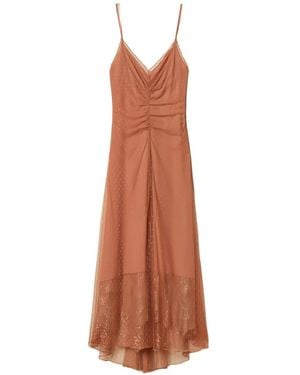 Twinset Maxi Point D'Esprit Dress - Brown