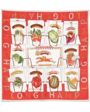 Longchamp In The Vegetable Garden Scarf - Red