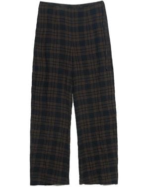 Bimba Y Lola Dark Checked Carrot-Leg Pants - Black