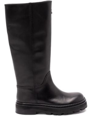 Patrizia Pepe 50 Mm Kniehoge Laarzen Met Ritsdetail - Zwart