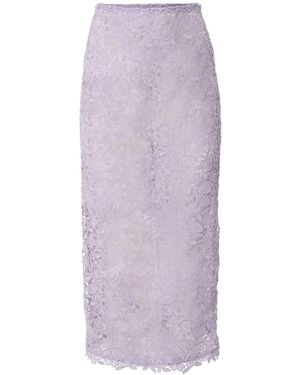 Carolina Herrera フローラルレース スカート - パープル