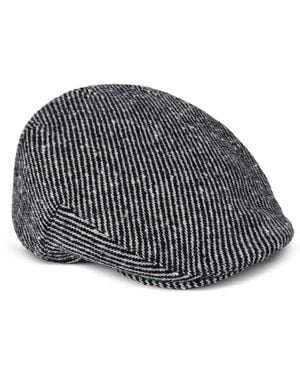 Paul Smith Linen Stripe Flat Cap - Gray